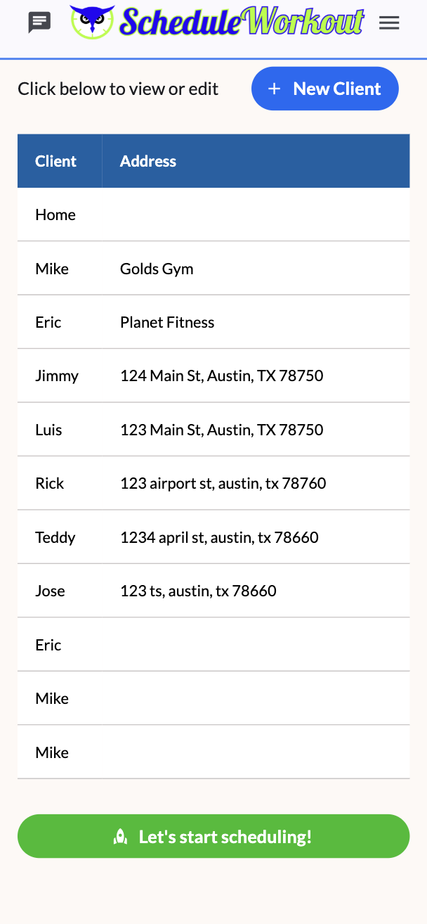 ScheduleWorkout app overview